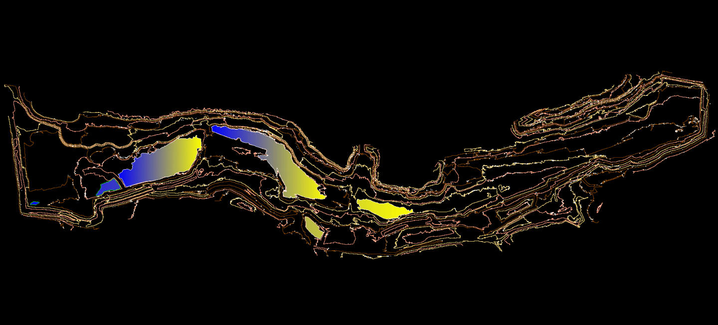 Contour map from aerial LiDAR classification