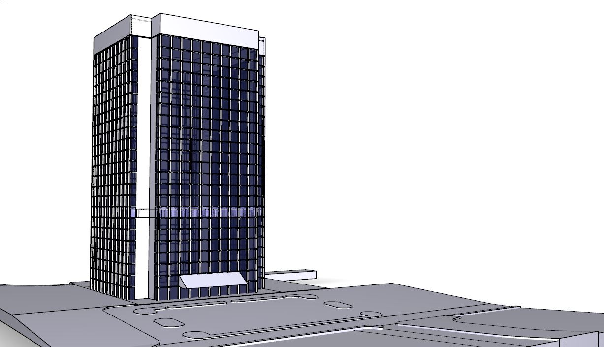 Revit model of a corporate office tower