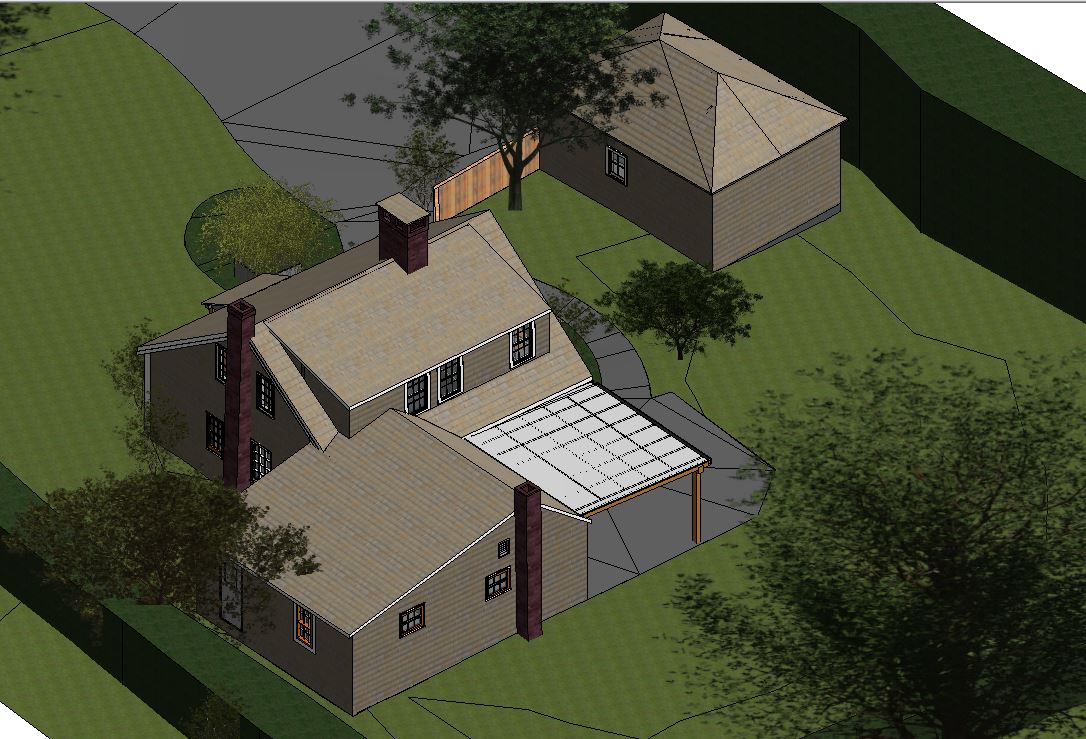Aerial Revit site model of a residential property