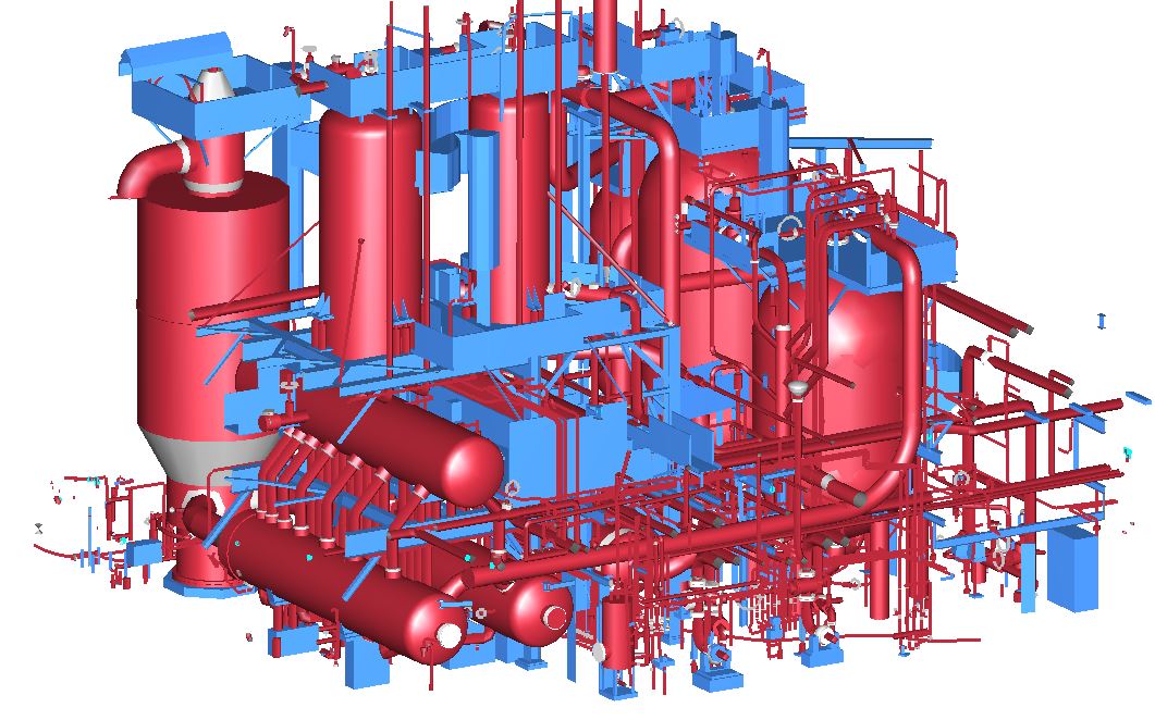 Solid CAD model of an industrial gas plant