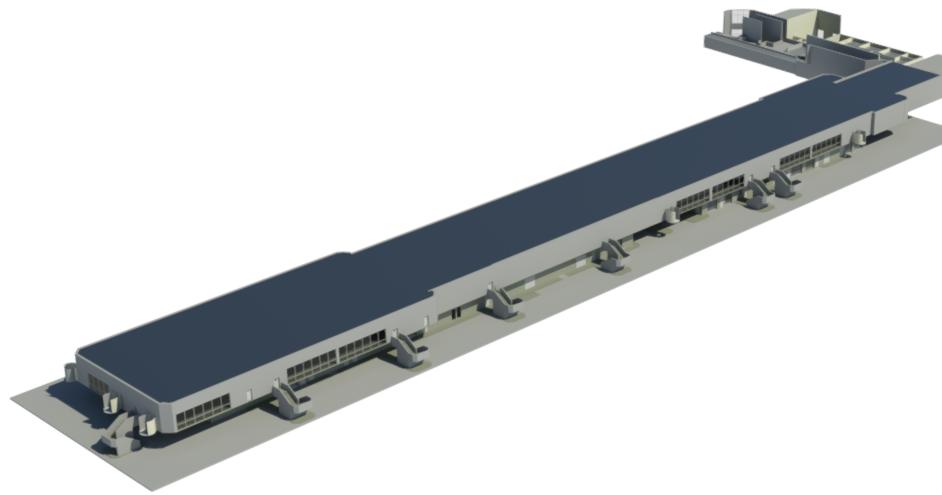 3D model of a terminal at Palm Beach International Airport